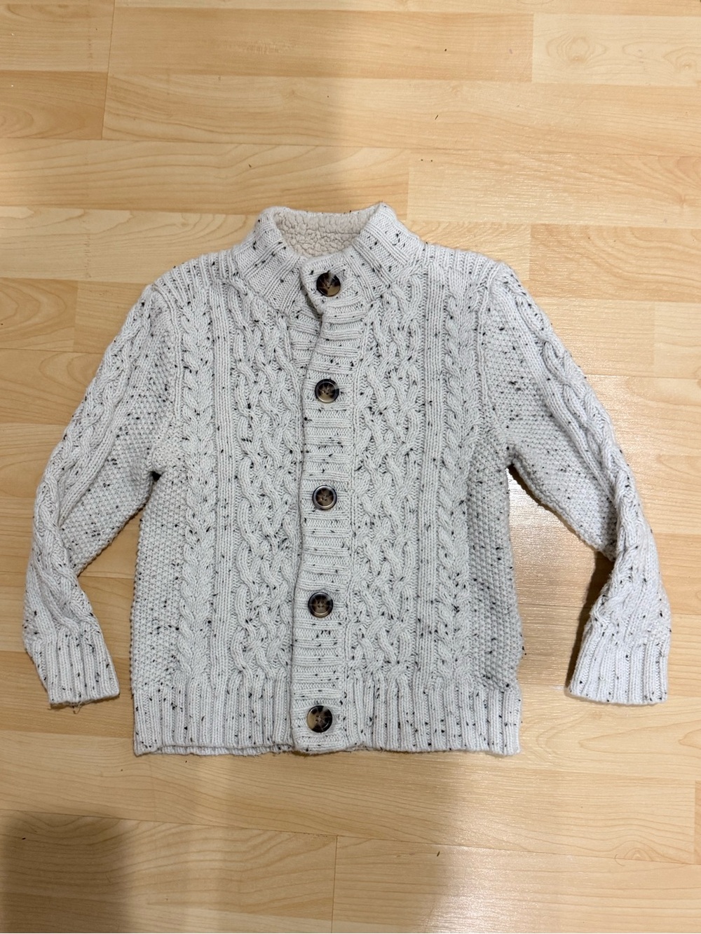 Cat & Jack Cream Cable Knit Button Down Cardigan Size 3T
